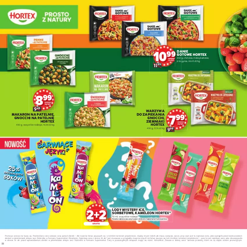 Gazetka promocyjna Stokrotka - Katalog Urodziny! - ważna 11.09 do 24.09.2025 - strona 22 - produkty: Eleo, Gnocchi, Gra, Gyros, Hortex, Leon, Lody, Makaron, Mięso, Owoce, Warzywa, Ziemniaki