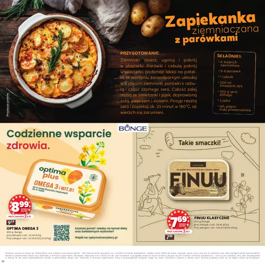 Gazetka promocyjna Stokrotka - Katalog Urodziny! - ważna 11.09 do 24.09.2025 - strona 28 - produkty: Cebula, Finuu, Mięso, Optima, Owoce, Parówki, Pieprz, Plasterki, Por, Rum, Ser, Sól, Warzywa, Ziemniaki