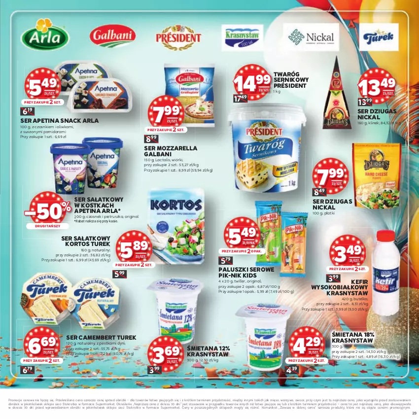 Gazetka promocyjna Stokrotka - Katalog Urodziny! - ważna 11.09 do 24.09.2025 - strona 29 - produkty: Camembert, Czosnek, Galbani, Gin, Kefir, Mięso, Mozzarella, Owoce, Pietruszka, Président, Sałat, Ser, Sok, Twaróg, Warzywa