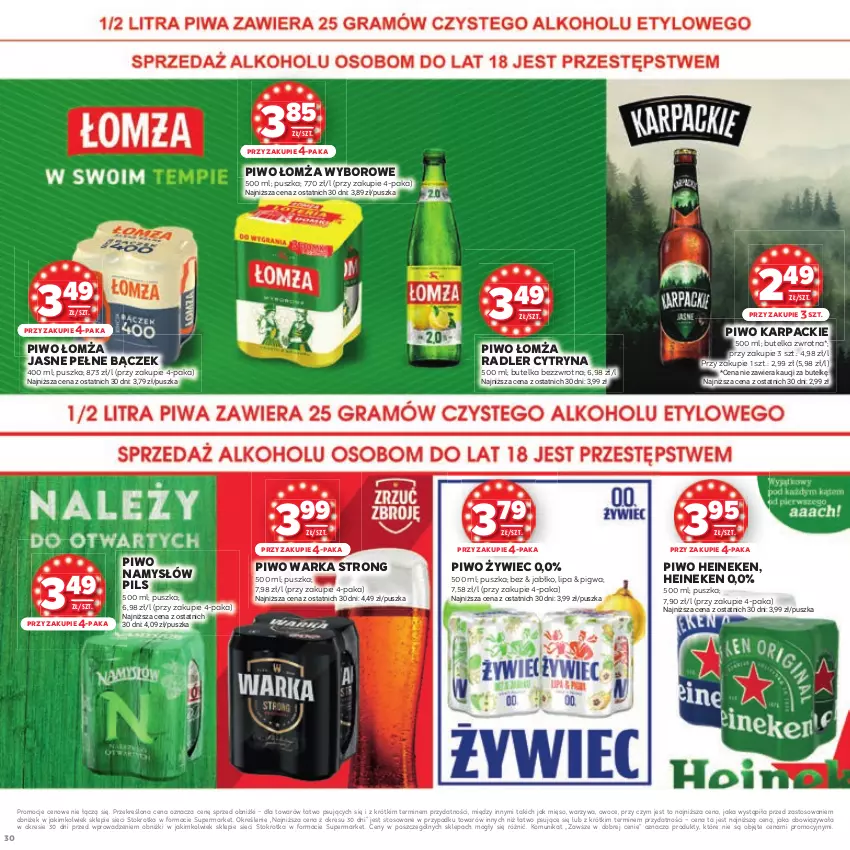 Gazetka promocyjna Stokrotka - Katalog Urodziny! - ważna 11.09 do 24.09.2025 - strona 30 - produkty: Heineken, Karp, Mięso, Namysłów, Owoce, Piwo, Radler, Warka, Warzywa