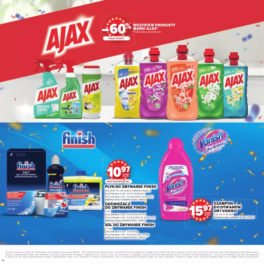 Gazetka promocyjna Stokrotka - Katalog Urodziny! - ważna 11.09 do 24.09.2025 - strona 34 - produkty: Ajax, Dywan, Finish, Mięso, Owoce, Sól, Szampon, Vanish, Warzywa