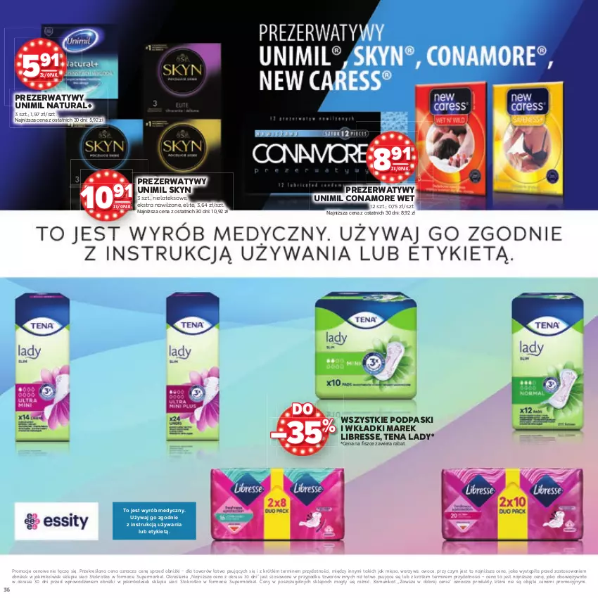 Gazetka promocyjna Stokrotka - Katalog Urodziny! - ważna 11.09 do 24.09.2025 - strona 36 - produkty: Mięso, Owoce, Podpaski, Prezerwatyw, Skyn, Unimil, Warzywa, Wkładki