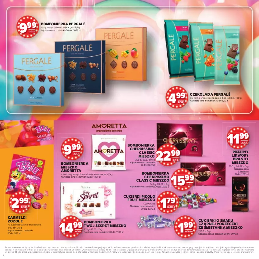 Gazetka promocyjna Stokrotka - Katalog Urodziny! - ważna 11.09 do 24.09.2025 - strona 4 - produkty: Brandy, Cukier, Cukierki, Czekolada, Kret, Mięso, Owoce, Por, Praliny, Warzywa