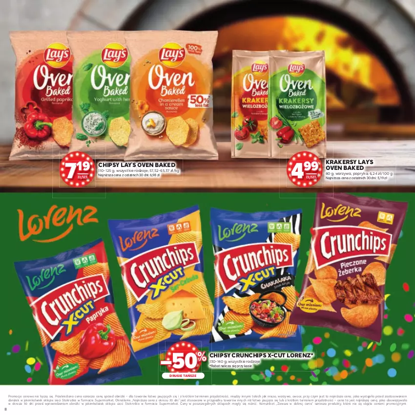Gazetka promocyjna Stokrotka - Katalog Urodziny! - ważna 11.09 do 24.09.2025 - strona 8 - produkty: Chipsy, Crunchips, Krakersy, Lay’s, Lorenz, Mięso, Owoce, Papryka, Warzywa