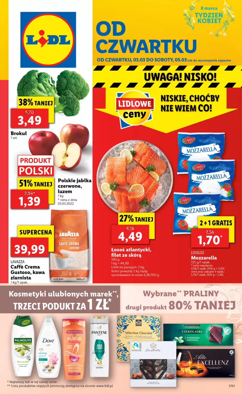 Gazetka promocyjna Lidl - GAZETKA - ważna 03.03 do 05.03.2022 - strona 1 - produkty: Dove, Gra, Jabłka, Kawa, Lavazza, Pantene, Waga