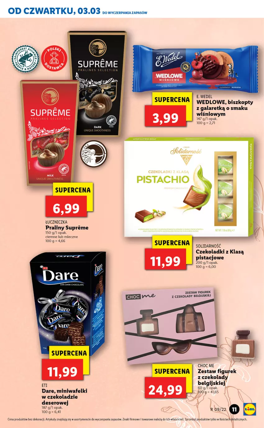 Gazetka promocyjna Lidl - GAZETKA - ważna 03.03 do 05.03.2022 - strona 11 - produkty: Biszkopty, Deser, E. Wedel, Gala, LG, Praliny, Puma, Ser, Znicz