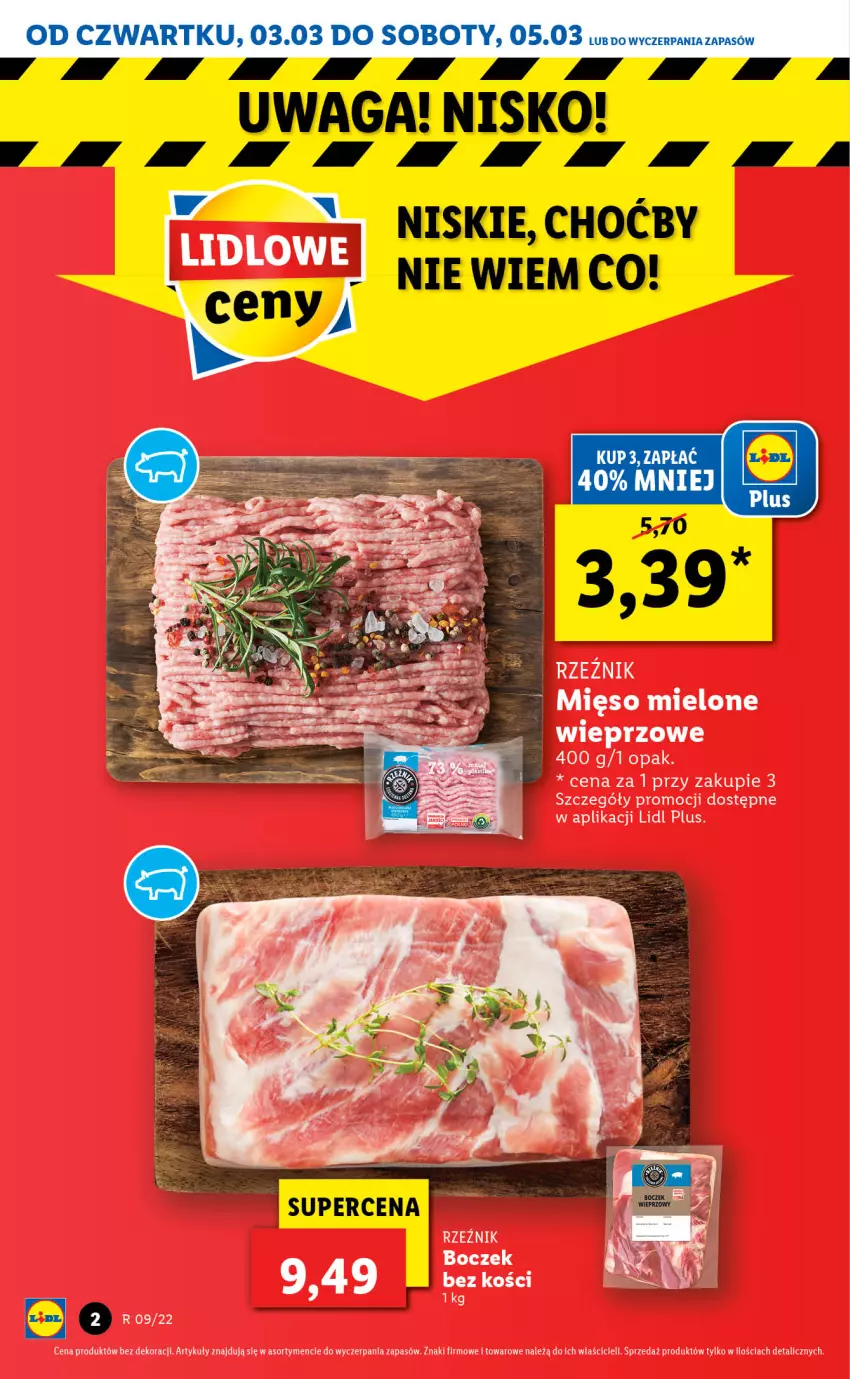 Gazetka promocyjna Lidl - GAZETKA - ważna 03.03 do 05.03.2022 - strona 2 - produkty: Boczek, Boczek bez kości, Mięso, Mięso mielone, Waga