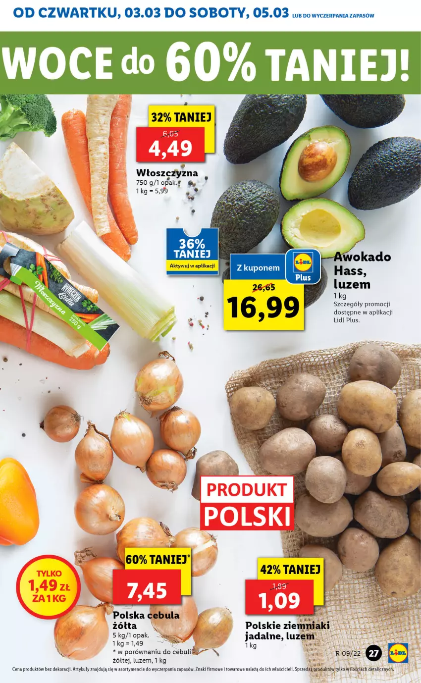 Gazetka promocyjna Lidl - GAZETKA - ważna 03.03 do 05.03.2022 - strona 27 - produkty: Cebula, Por