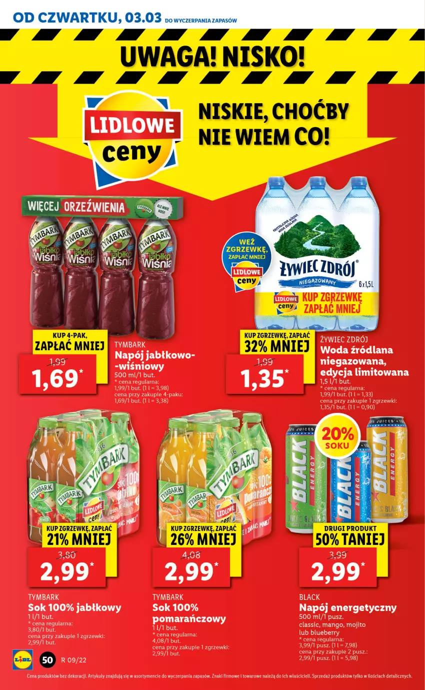 Gazetka promocyjna Lidl - GAZETKA - ważna 03.03 do 05.03.2022 - strona 50 - produkty: Lack, LANA, Mango, Napój, Napój energetyczny, Sok, Tymbark, Waga, Woda