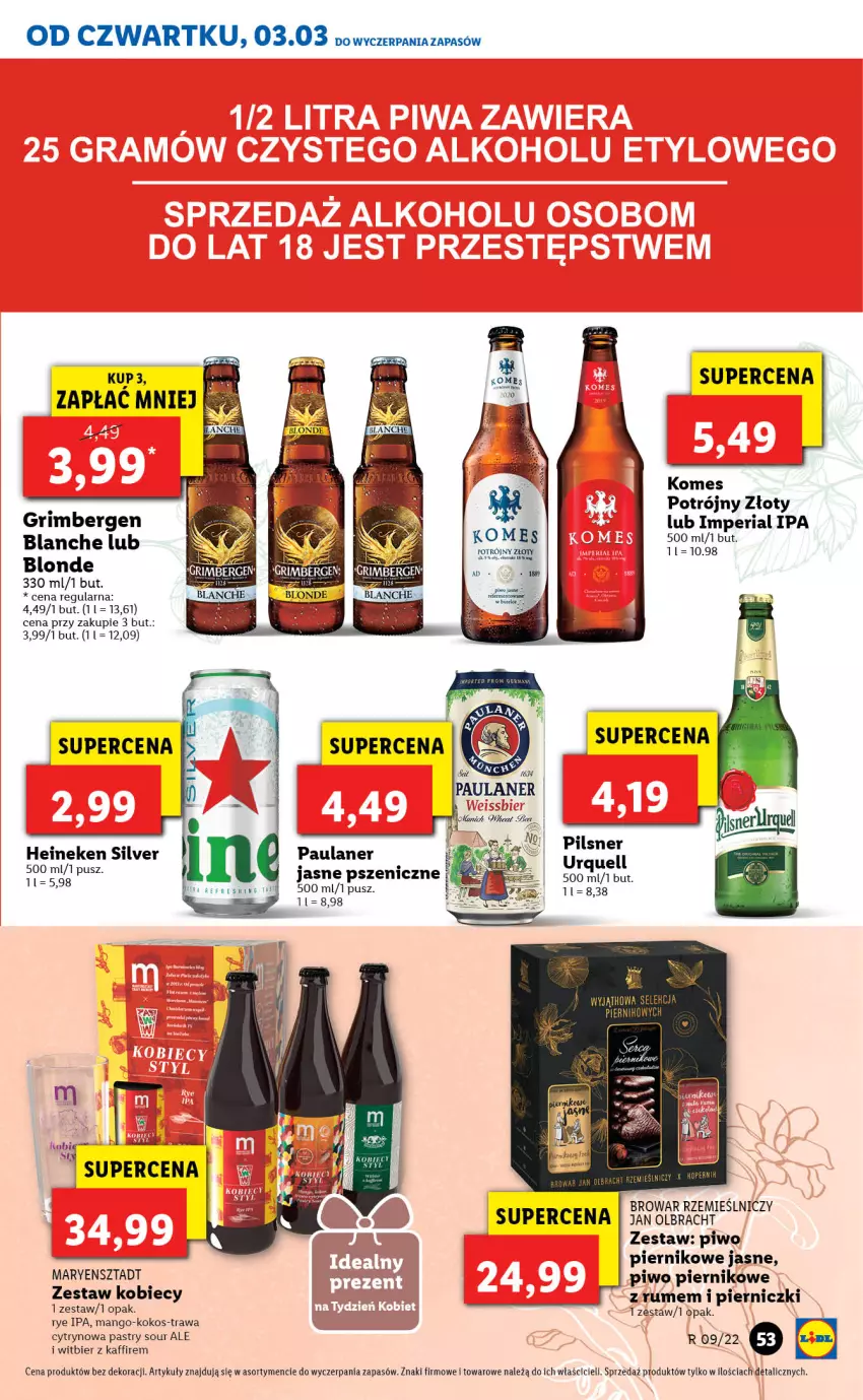 Gazetka promocyjna Lidl - GAZETKA - ważna 03.03 do 05.03.2022 - strona 53 - produkty: Heineken, Kokos, Mango, Piernik, Pilsner Urquell, Piwo, Rum