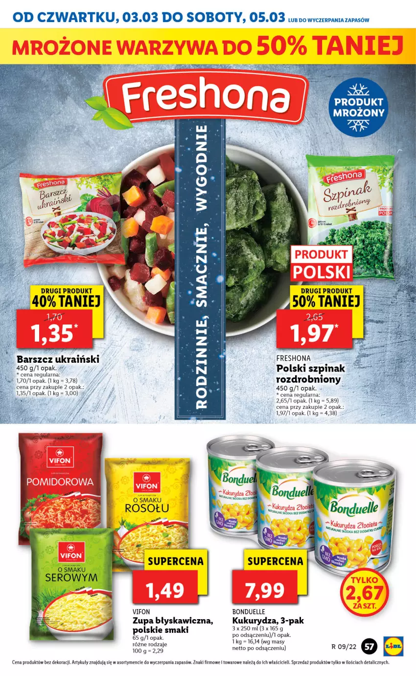 Gazetka promocyjna Lidl - GAZETKA - ważna 03.03 do 05.03.2022 - strona 57 - produkty: Bonduelle, Kukurydza, Zupa