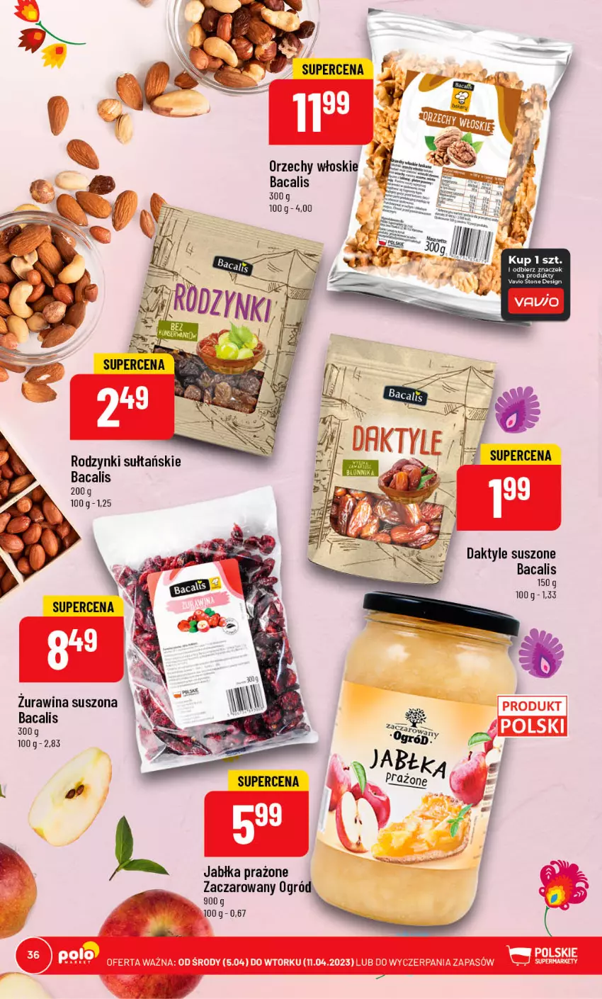 Gazetka promocyjna PoloMarket - Gazetka pomocyjna - ważna 05.04 do 11.04.2023 - strona 36 - produkty: Daktyle, Jabłka, Jabłka prażone, Ogród, Orzechy włoskie, Rodzynki