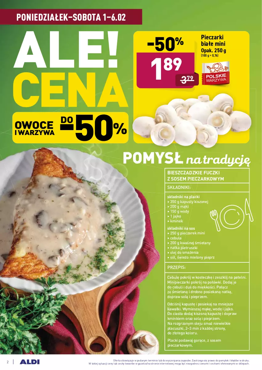 Gazetka promocyjna Aldi - ALE! CENA w ALDI - ważna 01.02 do 06.02.2021 - strona 2 - produkty: Cebula, Kawa, Kminek, Lack, Natka pietruszki, Olej, Owoce, Piec, Pieprz, Sól, Sos, Warzywa