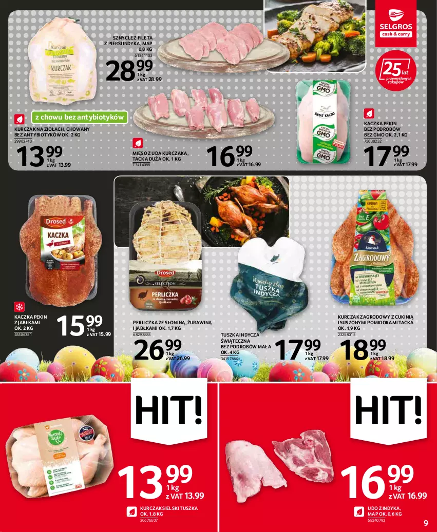 Gazetka promocyjna Selgros - Oferta spożywcza - ważna 07.04 do 16.04.2022 - strona 9 - produkty: Jabłka, Kaczka, Kurczak, Mięso, Mięso z uda kurczaka, Perliczka, Tusz