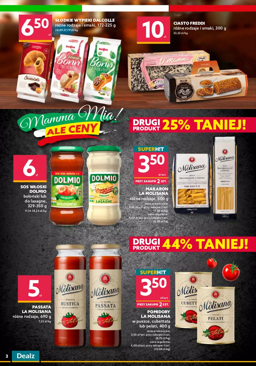 Gazetka promocyjna Dealz - NOWA GAZETKAWielkie Marki Mini Ceny - ważna 09.03 do 22.03.2022 - strona 2 - produkty: Amica, Chipsy, Donut, Isana, Kawa, Kawa mielona, Lasagne, Lavazza, Makaron, Nuty, Pomidory, Ryż, Sos