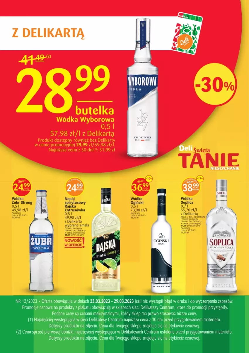 Gazetka promocyjna Delikatesy Centrum - Folder alkoholowy DC12 - ważna 23.03 do 29.03.2023 - strona 1 - produkty: Napój, Ogiński, Soplica, Wódka