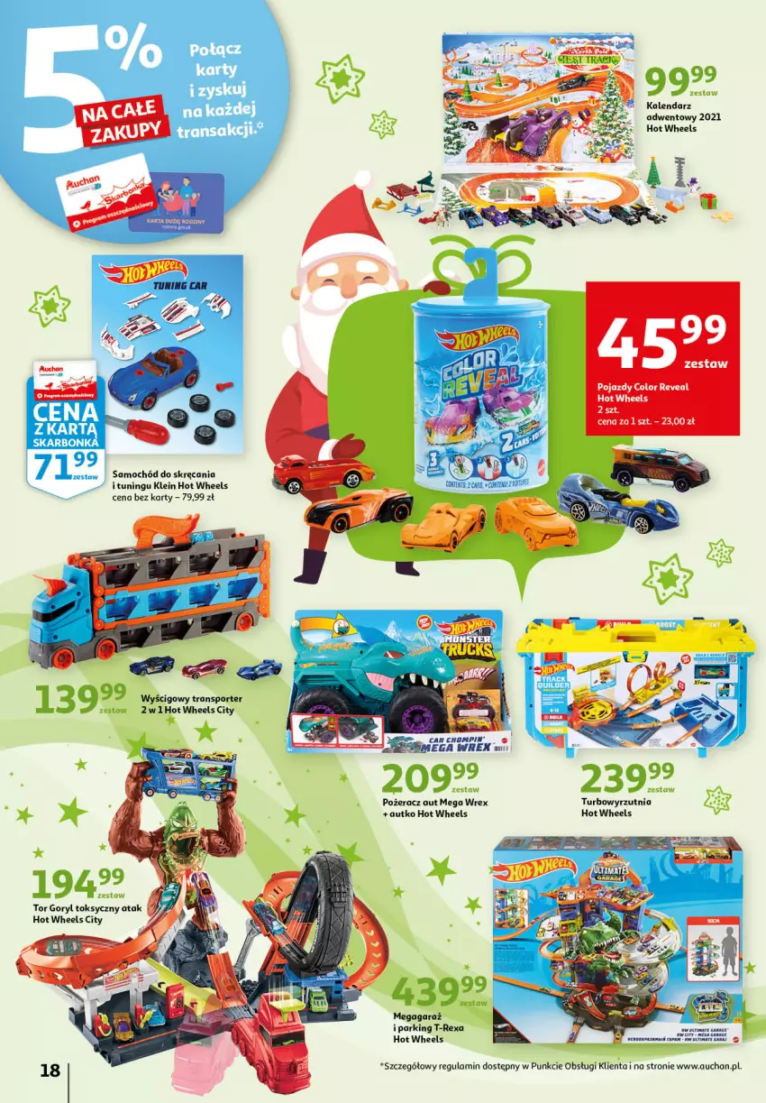 Gazetka promocyjna Auchan - Magia zabawek - ważna 12.11 do 24.11.2021 - strona 18 - produkty: Gaga, Garaż, Hot Wheels, Kalendarz, Kalendarz adwentowy, Por, Samochód, Sport, Tran, Wyrzutnia