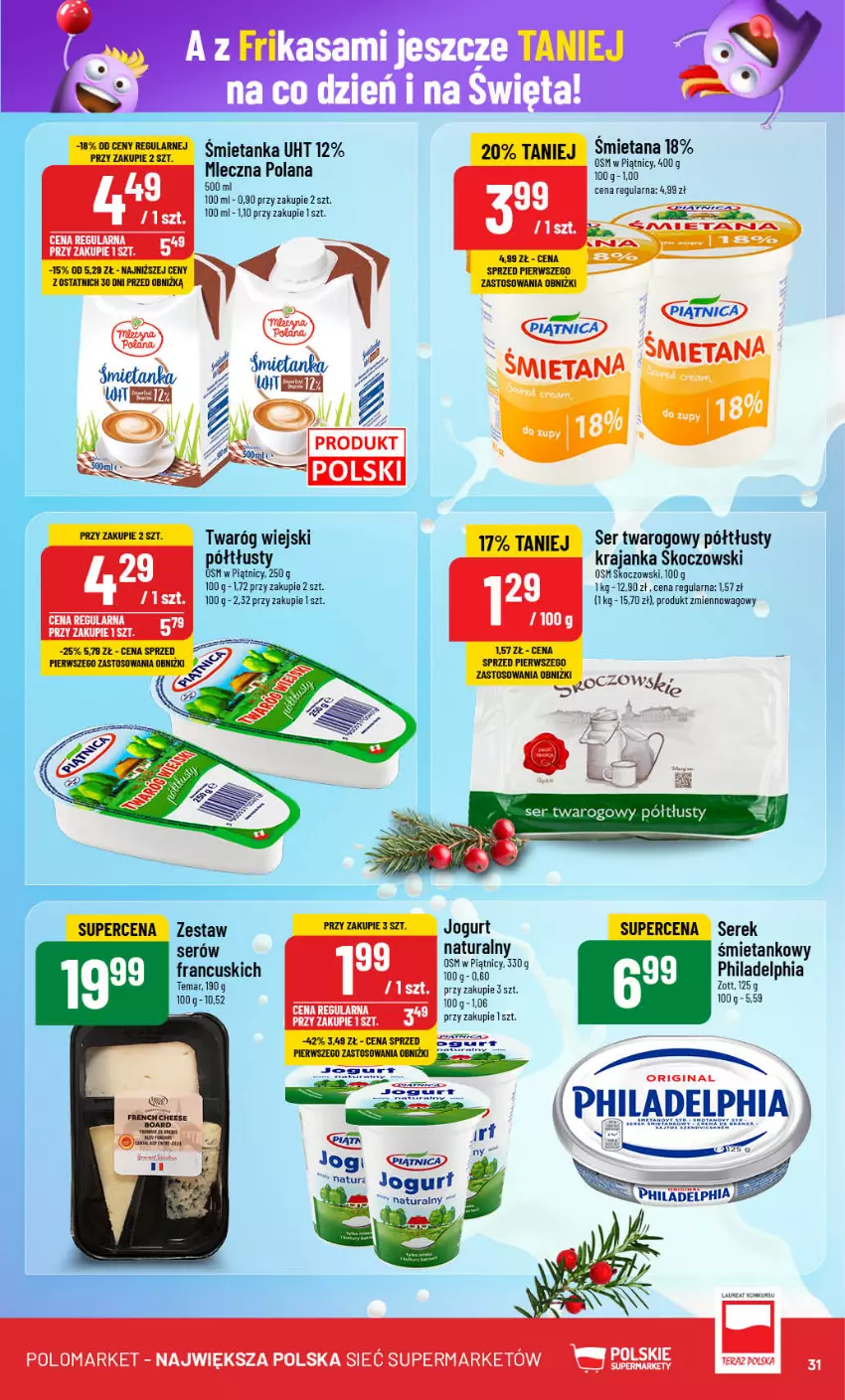 Gazetka promocyjna PoloMarket - Gazetka pomocyjna - ważna 18.12 do 27.12.2024 - strona 31 - produkty: Jogurt, Jogurt naturalny, Koc, LANA, Laur, Philadelphia, Piątnica, Ser, Ser twarogowy, Serek, Twaróg, Zott