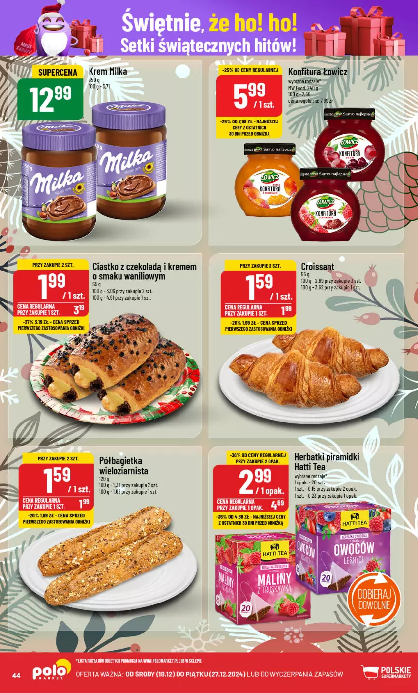 Gazetka promocyjna PoloMarket - Gazetka pomocyjna - ważna 18.12 do 27.12.2024 - strona 44 - produkty: Bagietka, Konfitura, Milka, Półbagietka