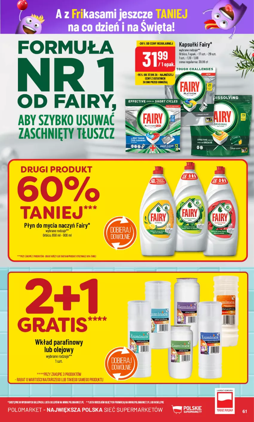 Gazetka promocyjna PoloMarket - Gazetka pomocyjna - ważna 18.12 do 27.12.2024 - strona 61 - produkty: BIC, Do mycia naczyń, Fa, Fairy, Olej, Płyn do mycia, Płyn do mycia naczyń