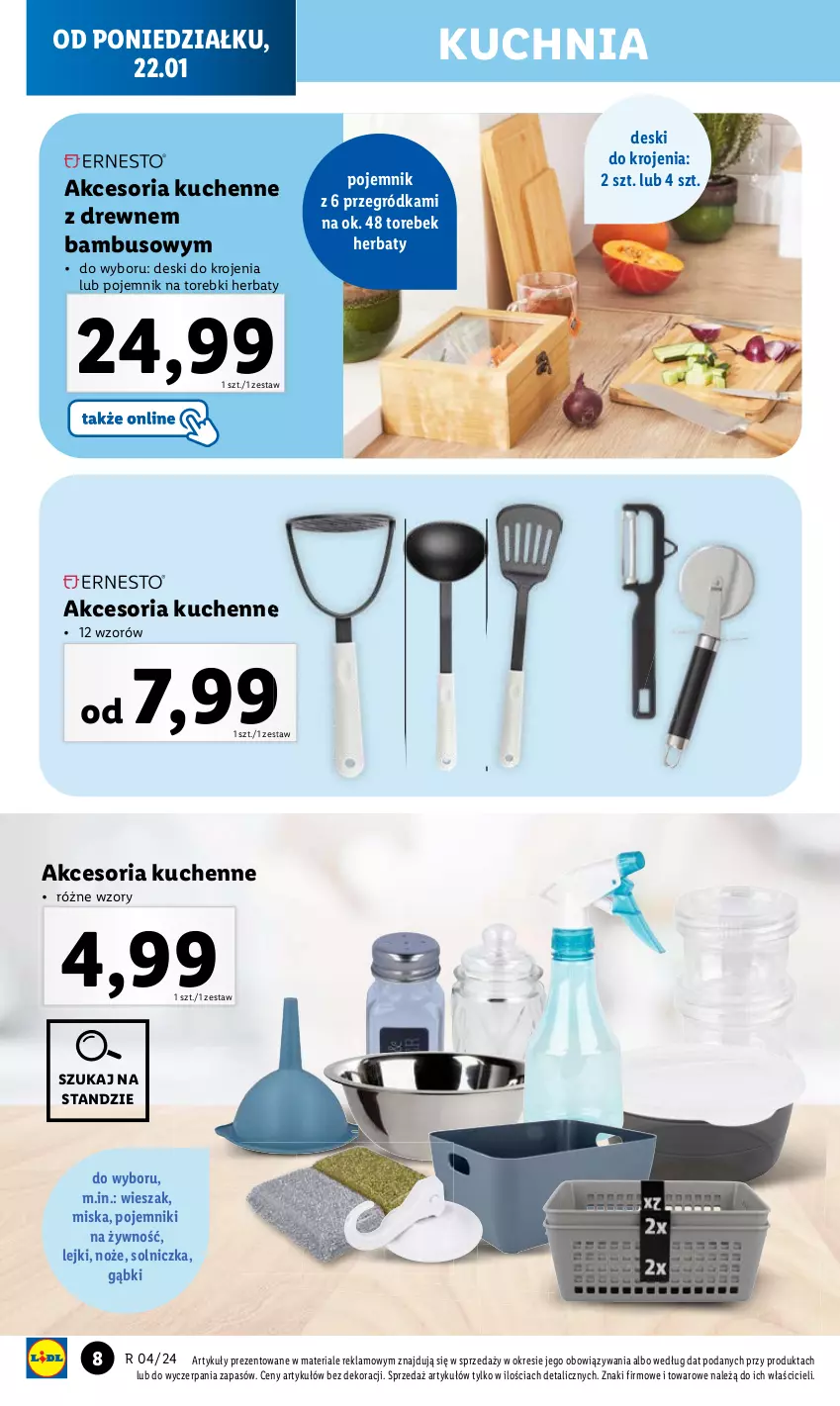 Gazetka promocyjna Lidl - GAZETKA - ważna 22.01 do 27.01.2024 - strona 10 - produkty: Kuchnia, Miska, Noż, Pojemnik, Solniczka, Wieszak