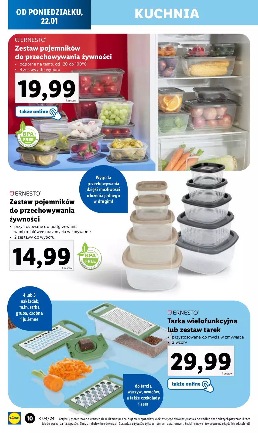 Gazetka promocyjna Lidl - GAZETKA - ważna 22.01 do 27.01.2024 - strona 12 - produkty: Fa, Kuchnia, Pojemnik, Por, Ser, Tarka, Tarka wielofunkcyjna