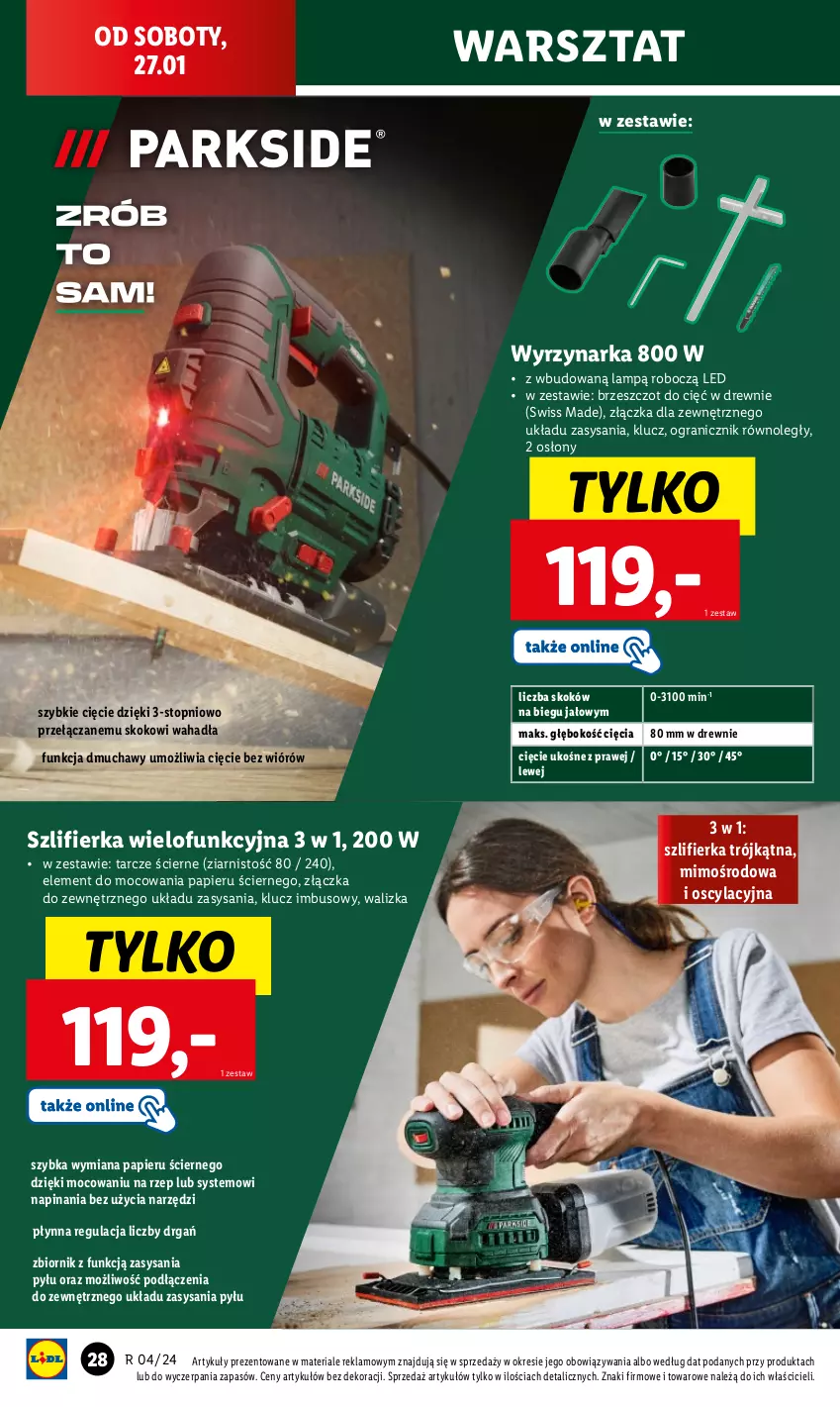 Gazetka promocyjna Lidl - GAZETKA - ważna 22.01 do 27.01.2024 - strona 34 - produkty: Gra, Papier, Szlifierka, Top, Walizka, Wyrzynarka