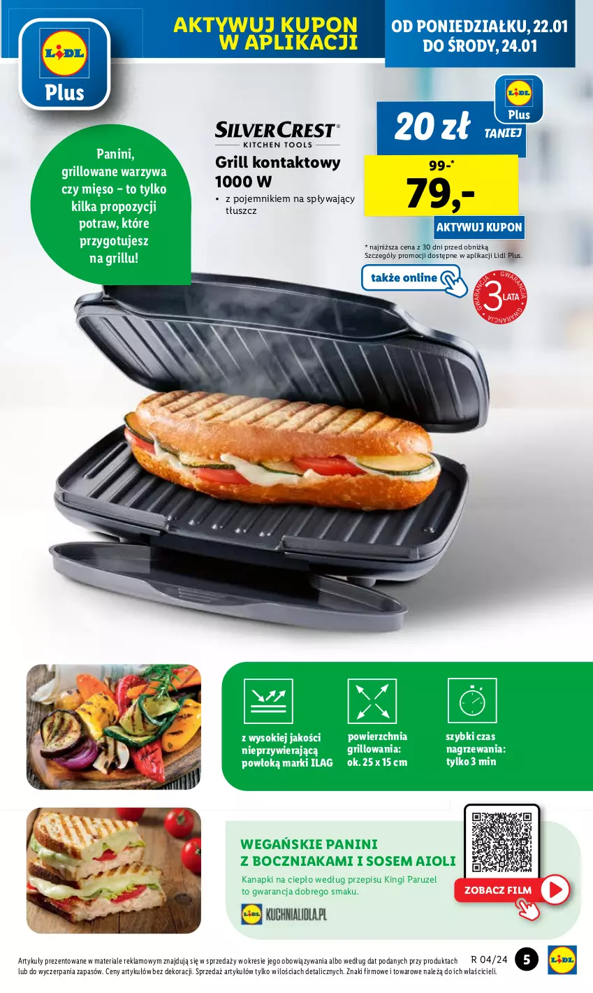 Gazetka promocyjna Lidl - GAZETKA - ważna 22.01 do 27.01.2024 - strona 7 - produkty: Boczniak, Grill, Grill kontaktowy, Mięso, Pojemnik, Sos, Warzywa