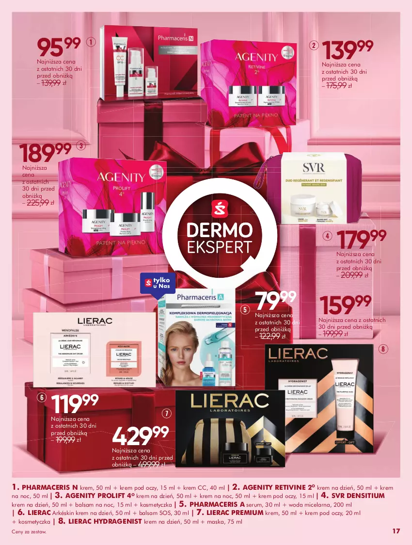 Gazetka promocyjna Super Pharm - Gazetka - ważna 04.11 do 30.11.2025 - strona 17 - produkty: Acer, Kosmetyczka, Krem na dzień, Krem na noc, Krem pod oczy, Lierac, Maska, Pharmaceris, Rum, Ser, Serum, Sos, SVR, Woda, Woda micelarna