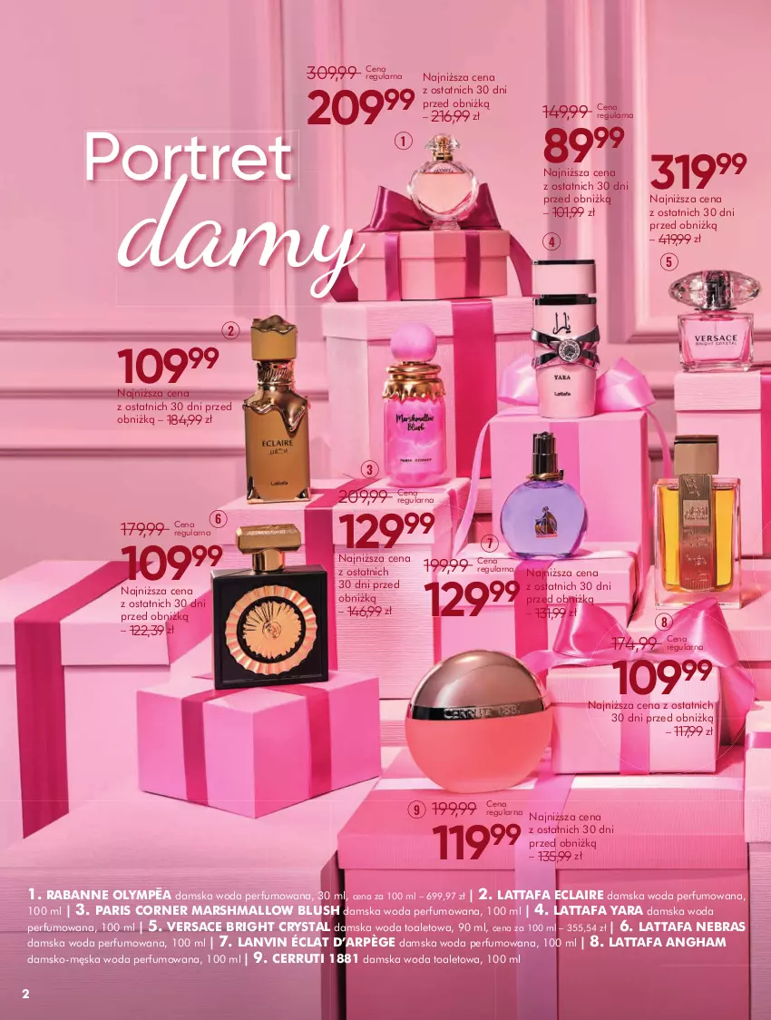 Gazetka promocyjna Super Pharm - Gazetka - ważna 04.11 do 30.11.2025 - strona 2 - produkty: Cerruti, Fa, Lanvin, Mars, Perfum, Por, Versace, Woda, Woda perfumowana, Woda toaletowa