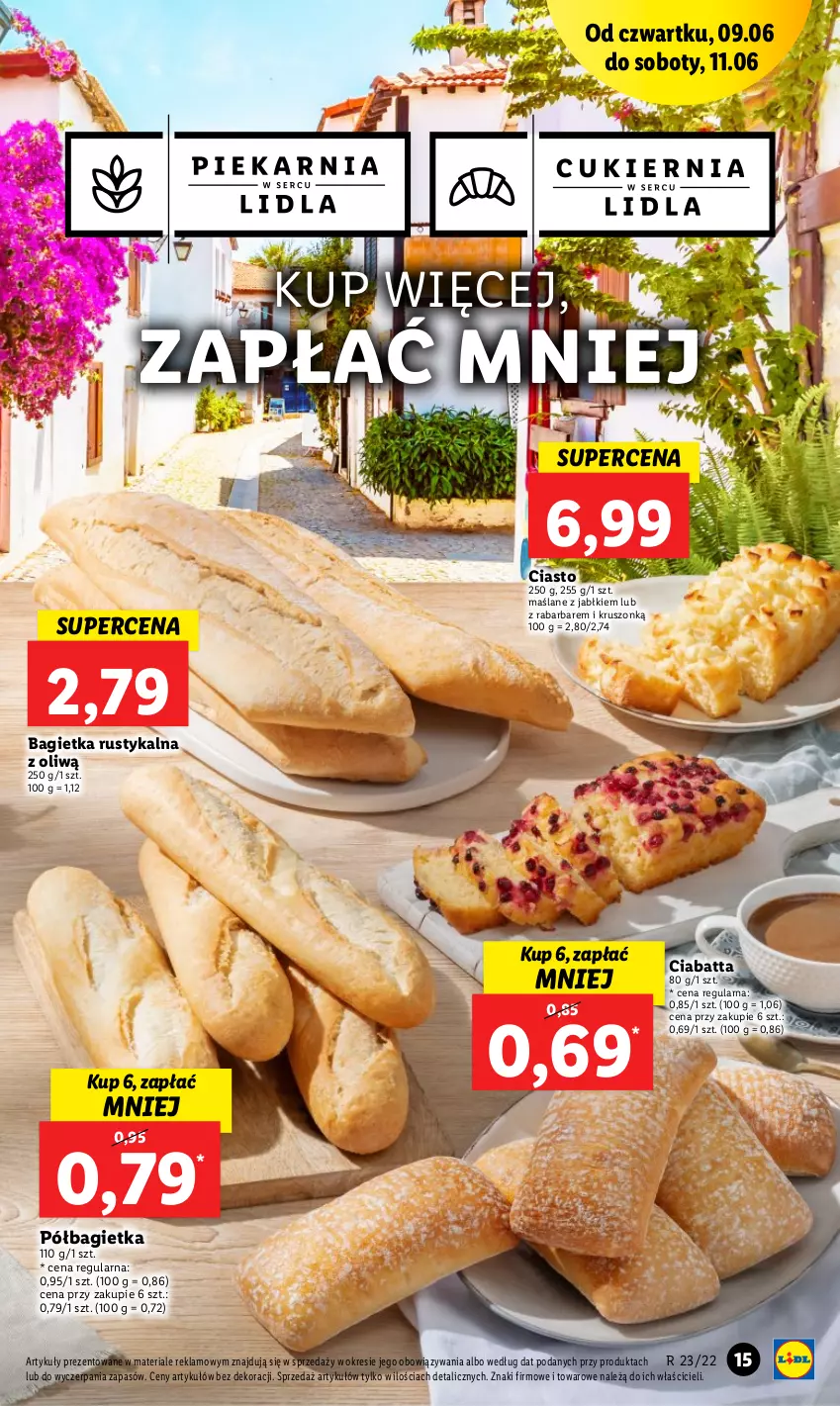 Gazetka promocyjna Lidl - GAZETKA - ważna 09.06 do 11.06.2022 - strona 15 - produkty: Bagietka, Ciabatta, Półbagietka, Rust