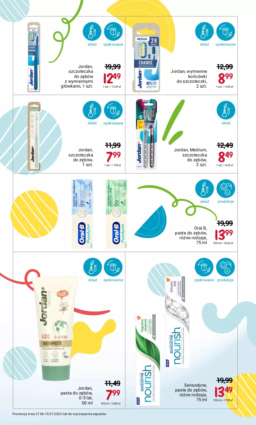 Gazetka promocyjna Rossmann - ważna 27.06 do 15.07.2022 - strona 11 - produkty: Końcówki do szczoteczk, Oral B, Pasta do zębów, Sensodyne, Szczoteczka, Szczoteczka do zębów