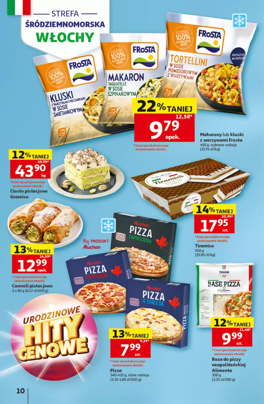 Gazetka promocyjna Auchan - Gazetka 30 Lat Hipermarket Auchan - ważna 07.05 do 13.05.2026 - strona 10 - produkty: Fa, Frosta, Makaron, Pizza, Sos, Szpinak, Tagliatelle, Warzywa