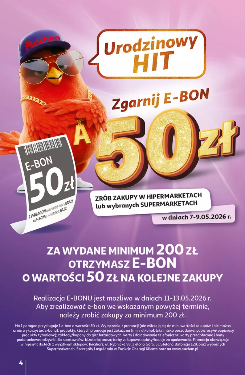 Gazetka promocyjna Auchan - Gazetka 30 Lat Hipermarket Auchan - ważna 07.05 do 13.05.2026 - strona 4 - produkty: Fa, Mleko, Olej, Papier, Por, Sport, Telefon
