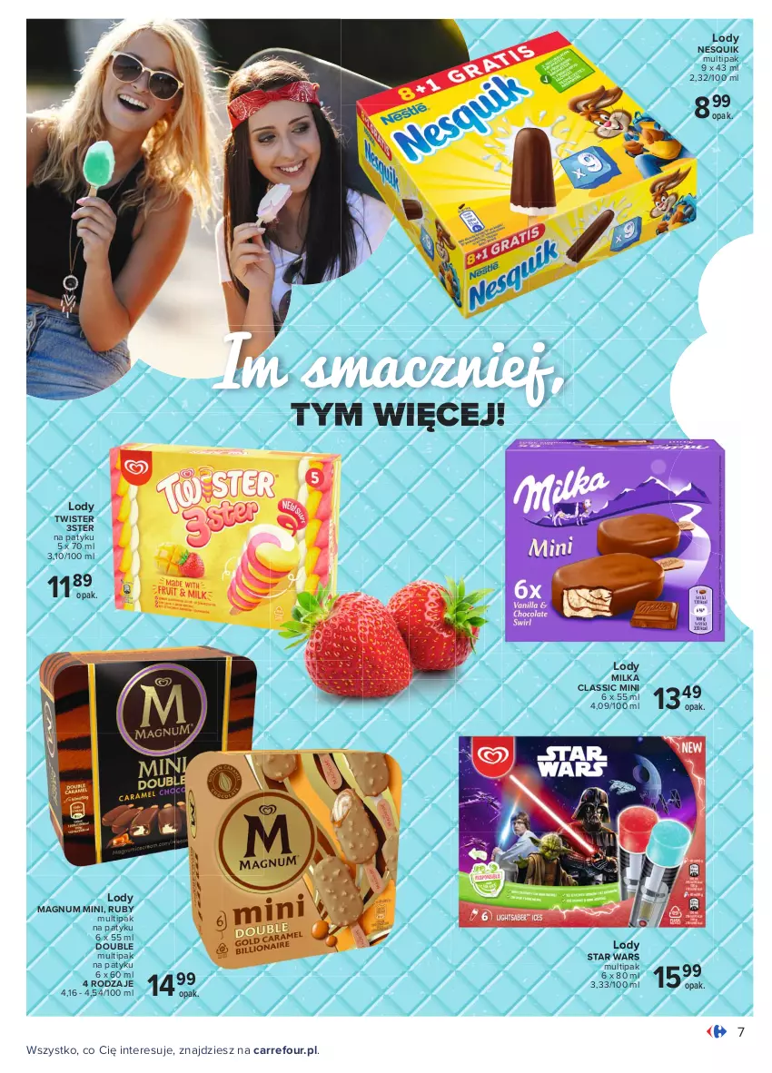 Gazetka promocyjna Carrefour - Gazetka Wielki wybór lodów - ważna 24.05 do 30.06.2021 - strona 7 - produkty: Lody, Milka, Nesquik, Star Wars