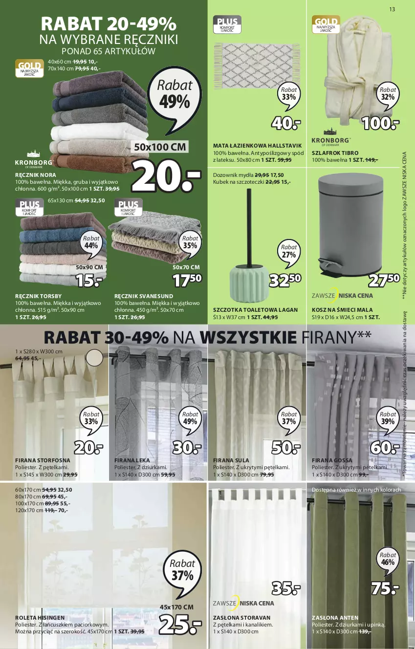 Gazetka promocyjna Jysk - Oferta tygodnia - ważna 26.05 do 08.06.2021 - strona 14 - produkty: Dozownik, Dozownik mydła, Firana, Halls, Kosz, Kubek, Mata łazienkowa, Ręcznik, Roleta, Szczotka, Szlafrok, Wełna, Zasłona