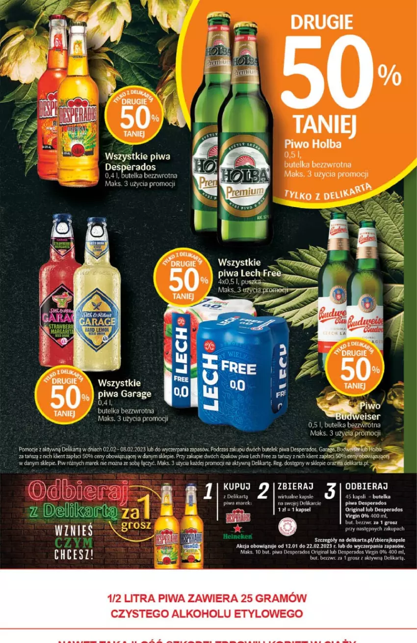 Gazetka promocyjna Delikatesy Centrum - Gazetka DC05 - ważna 02.02 do 08.02.2023 - strona 29 - produkty: Desperados, Gin, Gra, Piwa, Piwo, Ser