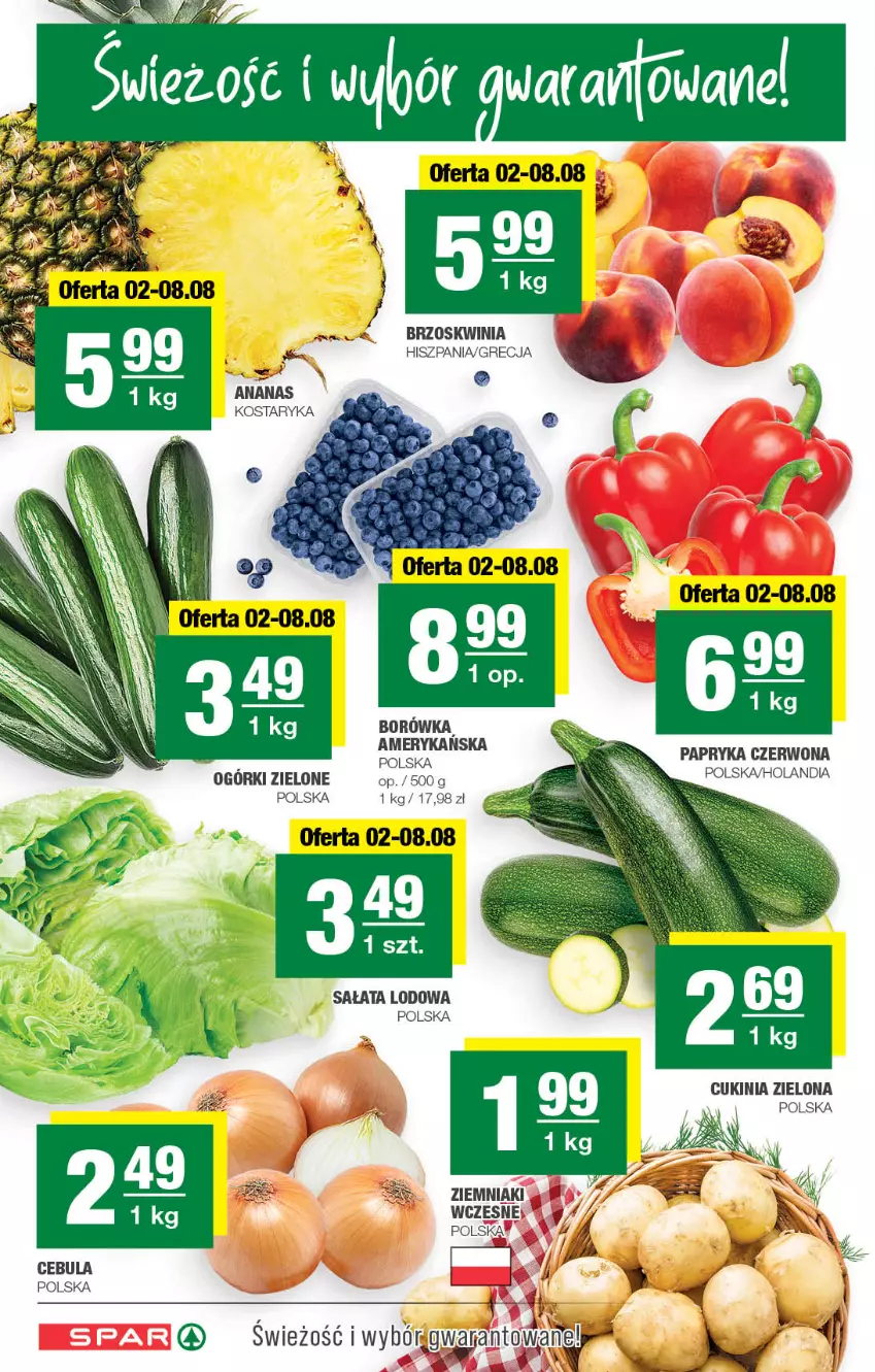 Gazetka promocyjna Spar - Spar - ważna 30.07 do 09.08.2023 - strona 2 - produkty: Borówka, Papryka, Papryka czerwona, Sałat, Sałata lodowa, Ziemniaki