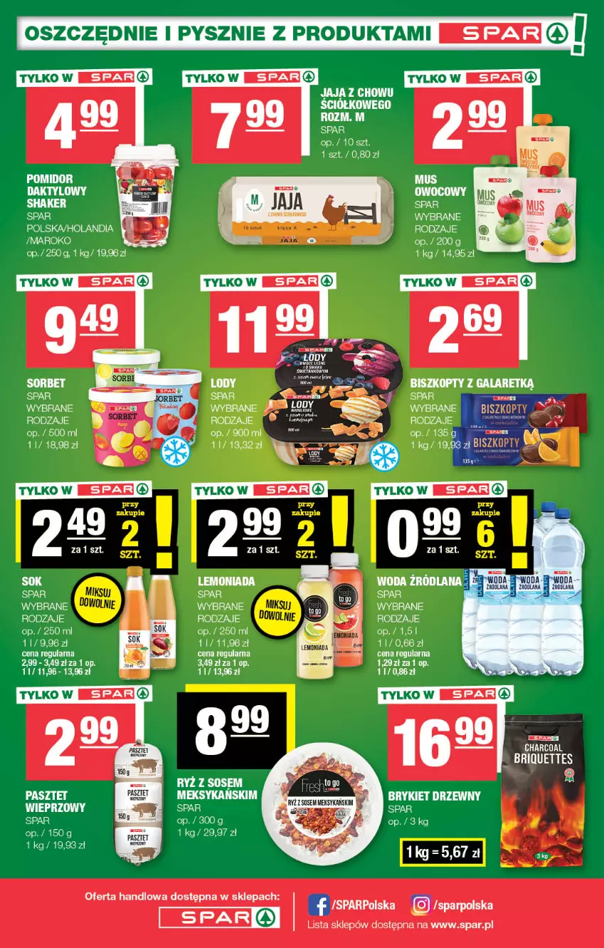 Gazetka promocyjna Spar - Spar - ważna 30.07 do 09.08.2023 - strona 8 - produkty: Biszkopty, Jaja, Lody, Woda