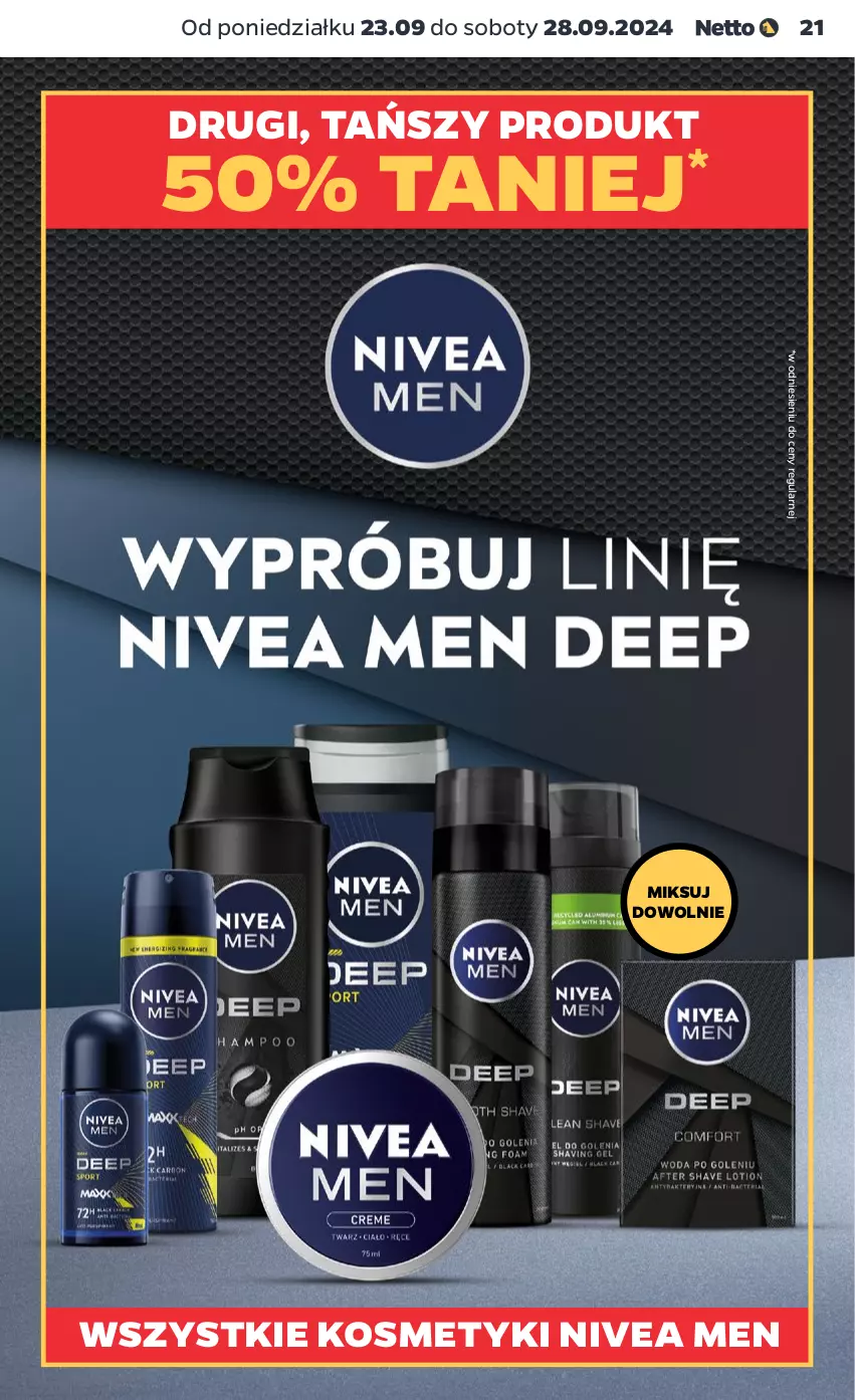 Gazetka promocyjna Netto - Artykuły spożywcze - ważna 23.09 do 28.09.2024 - strona 21 - produkty: Nivea, Nivea Men