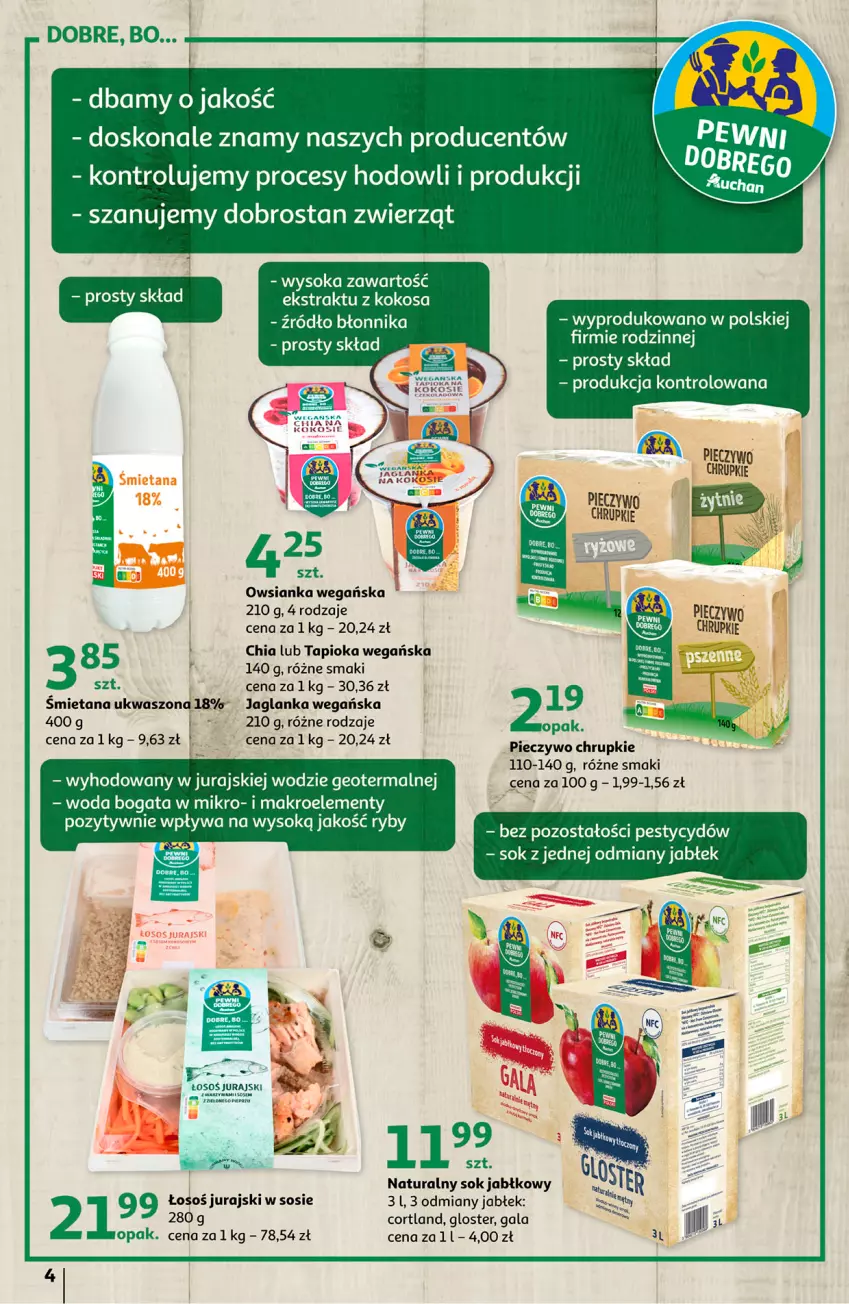 Gazetka promocyjna Auchan - Nasze Marki to dobry wybór Hipermarkety - ważna 25.01 do 03.02.2022 - strona 4 - produkty: Chia, Chrupki, Gala, Jaglanka, Kokos, Owsianka, Sok, Sok jabłkowy, Sos, Woda