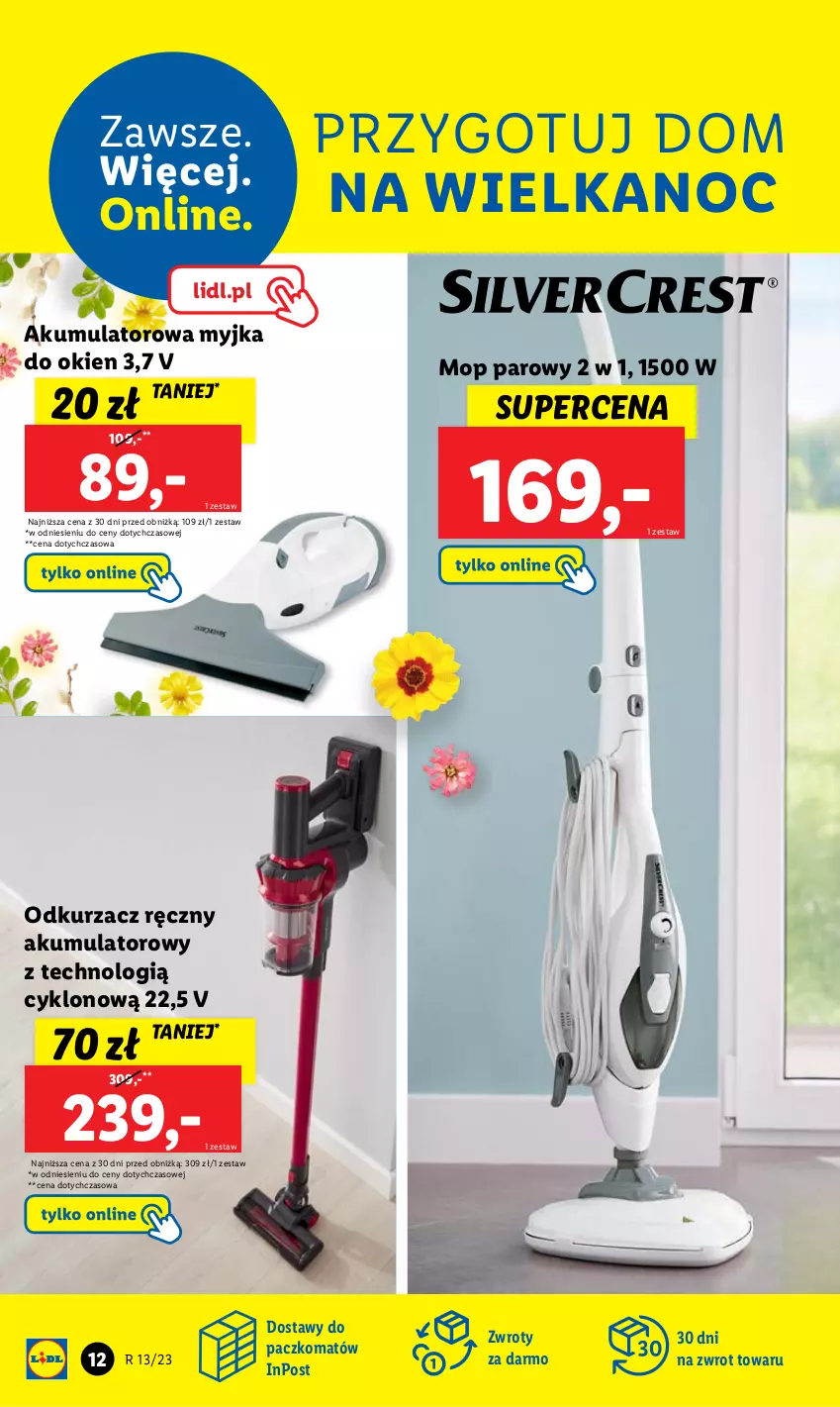 Gazetka promocyjna Lidl - GAZETKA - ważna 27.03 do 02.04.2023 - strona 12 - produkty: Akumulator, Mop, Mop parowy, Myjka do okien, Odkurzacz