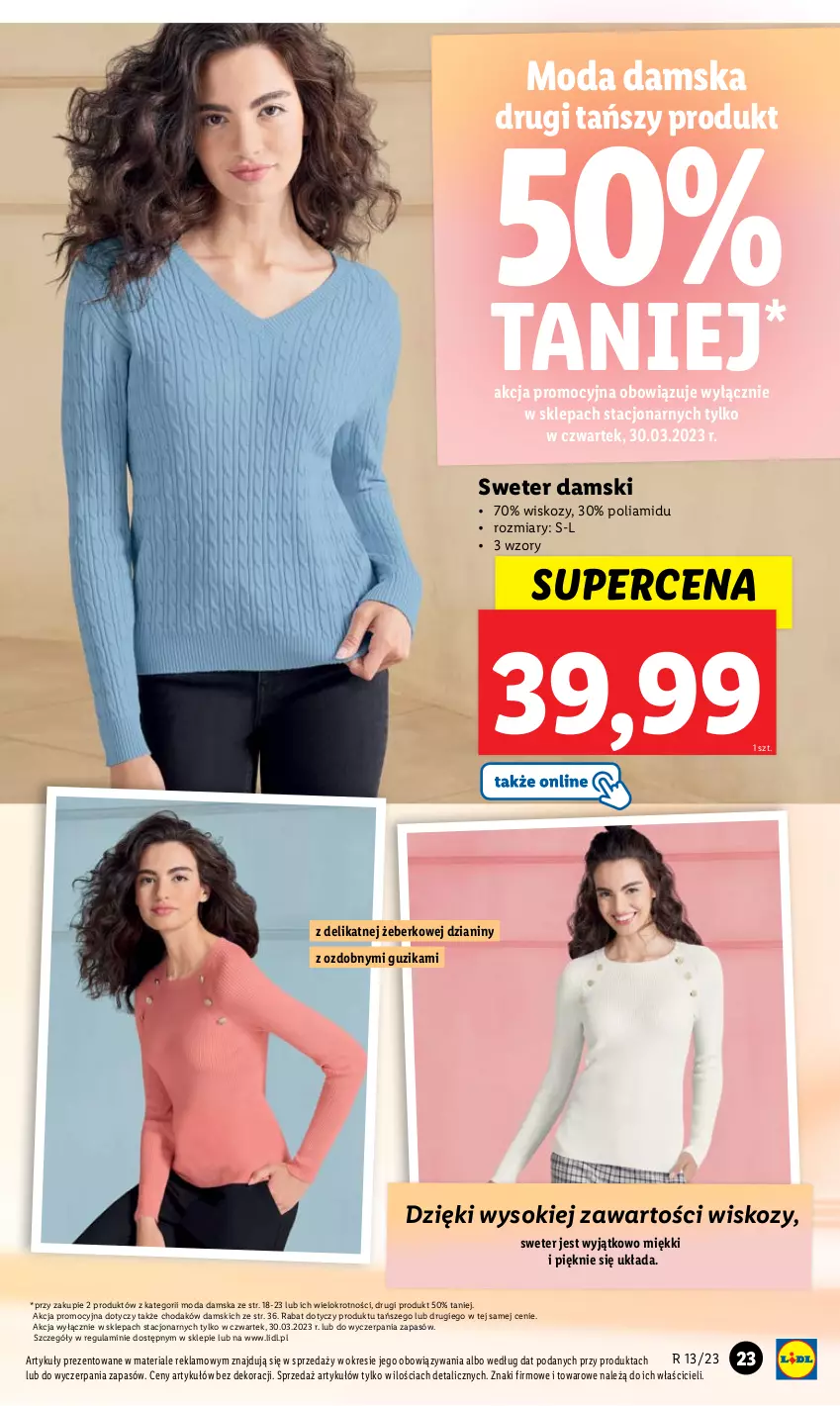 Gazetka promocyjna Lidl - GAZETKA - ważna 27.03 do 02.04.2023 - strona 25 - produkty: Moda, Sok, Sweter