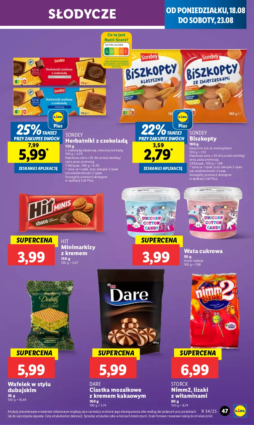 Gazetka promocyjna Lidl - GAZETKA - ważna 18.08 do 20.08.2025 - strona 55 - produkty: Biszkopty, Ciastka, Deser, Herbatniki, Kakao, Lizaki, Nimm2, Ser, Wafelek, Wata cukrowa