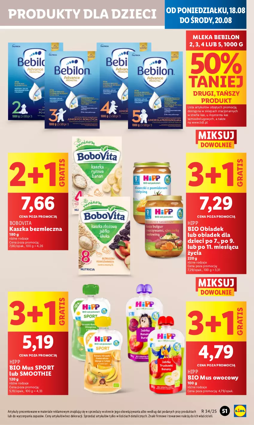Gazetka promocyjna Lidl - GAZETKA - ważna 18.08 do 20.08.2025 - strona 59 - produkty: BEBILON, BoboVita, Dzieci, Gra, HiPP, Hipp Bio, Mus, Por, Smoothie, Sport