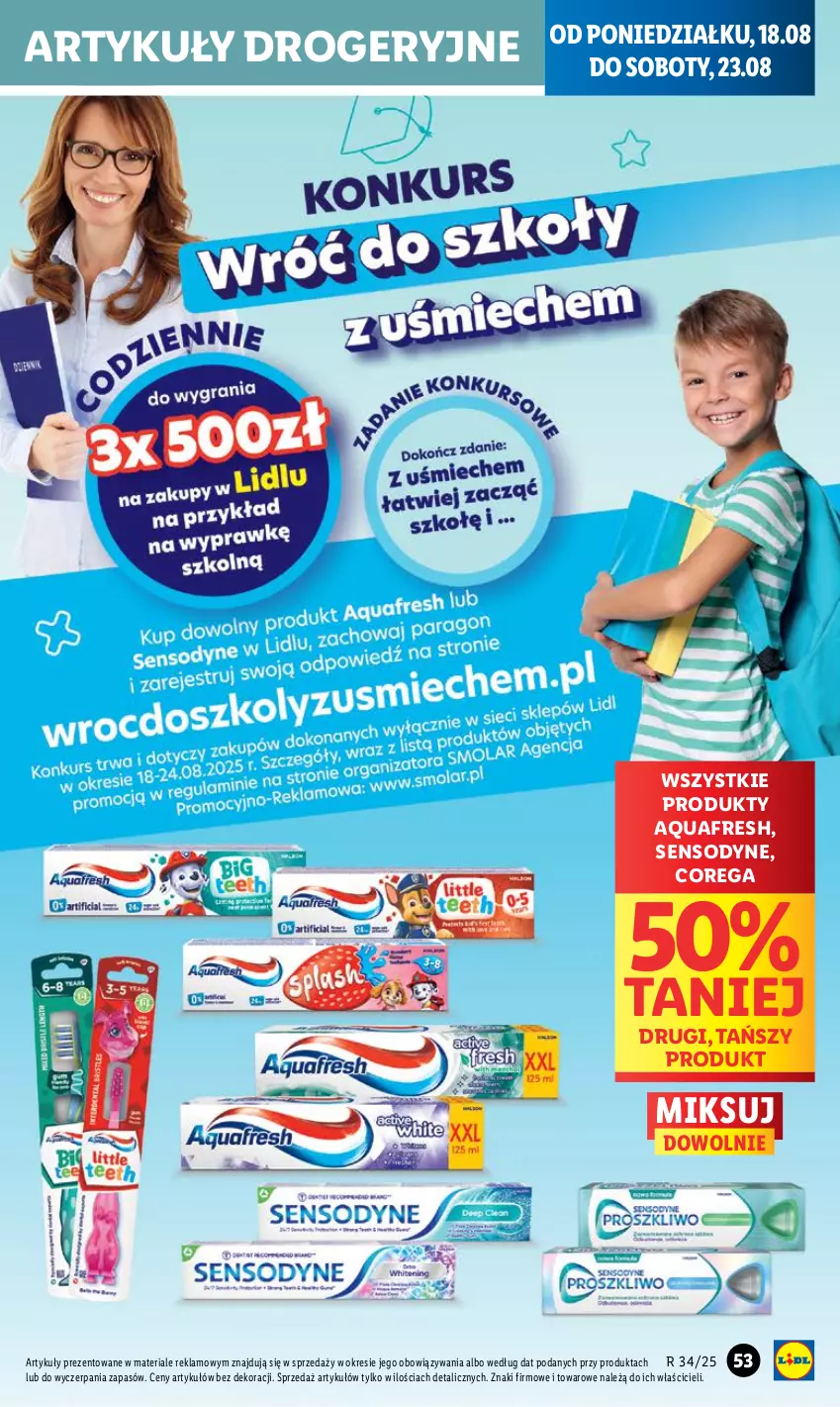 Gazetka promocyjna Lidl - GAZETKA - ważna 18.08 do 20.08.2025 - strona 61 - produkty: Aquafresh, Corega, Sensodyne