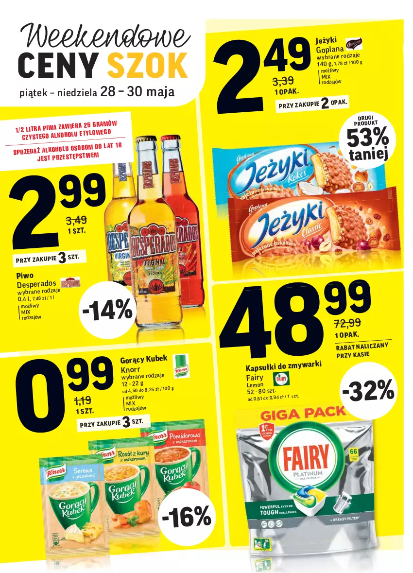 Gazetka promocyjna Intermarche - Dzień Dziecka, Dzień Mamy - ważna 25.05 do 31.05.2021 - strona 39 - produkty: Desperados, Fa, Goplana, Jeżyki, Kubek, LANA, Piwo