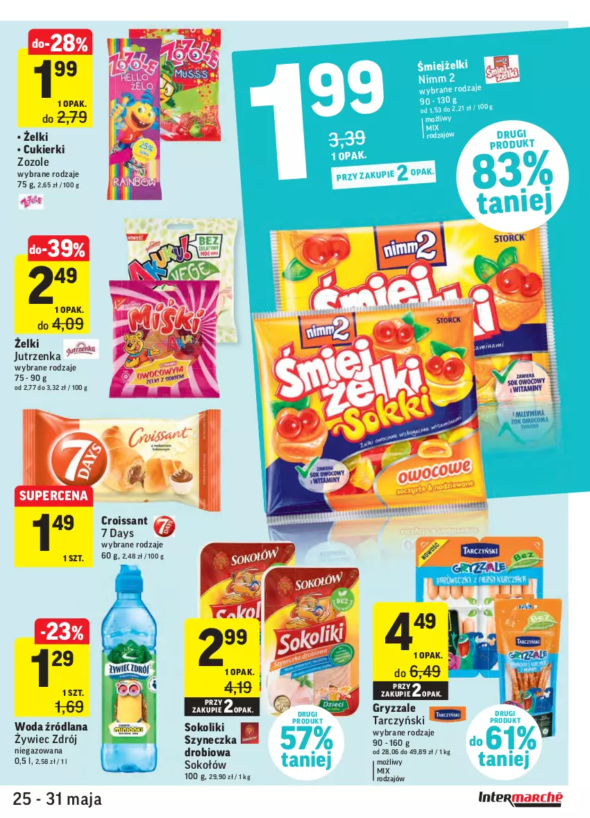 Gazetka promocyjna Intermarche - Dzień Dziecka, Dzień Mamy - ważna 25.05 do 31.05.2021 - strona 9 - produkty: 7 Days, Croissant, Cukier, Cukierki, Gry, Jutrzenka, LANA, Sok, Sokołów, Tarczyński, Woda