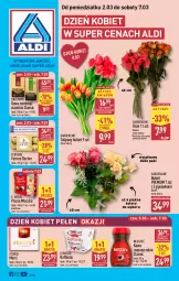 Gazetka promocyjna Aldi - Dzień kobiet - Gazetka - ważna od 07.03 do 07.03.2026 - strona 1 - produkty: Nescafé, Kawa rozpuszczalna, Gra, Tulipan, Dallmayr, Kawa mielona, Kawa, Raffaello, Ferrero Rocher, Mleczko, Ptasie mleczko, Bukiet, Ferrero, E. Wedel, Merci, Fa