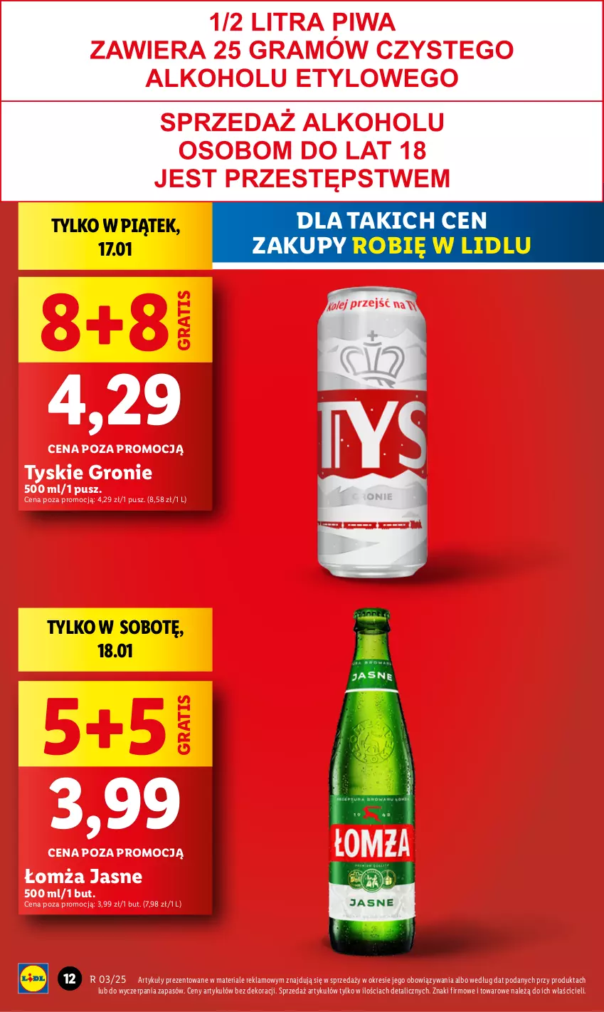 Gazetka promocyjna Lidl - GAZETKA - ważna 16.01 do 18.01.2025 - strona 12 - produkty: Gra, Tyskie